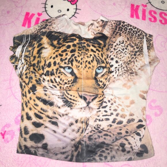y2k trashy leopard rhinestone top - Picture 7 of 7
